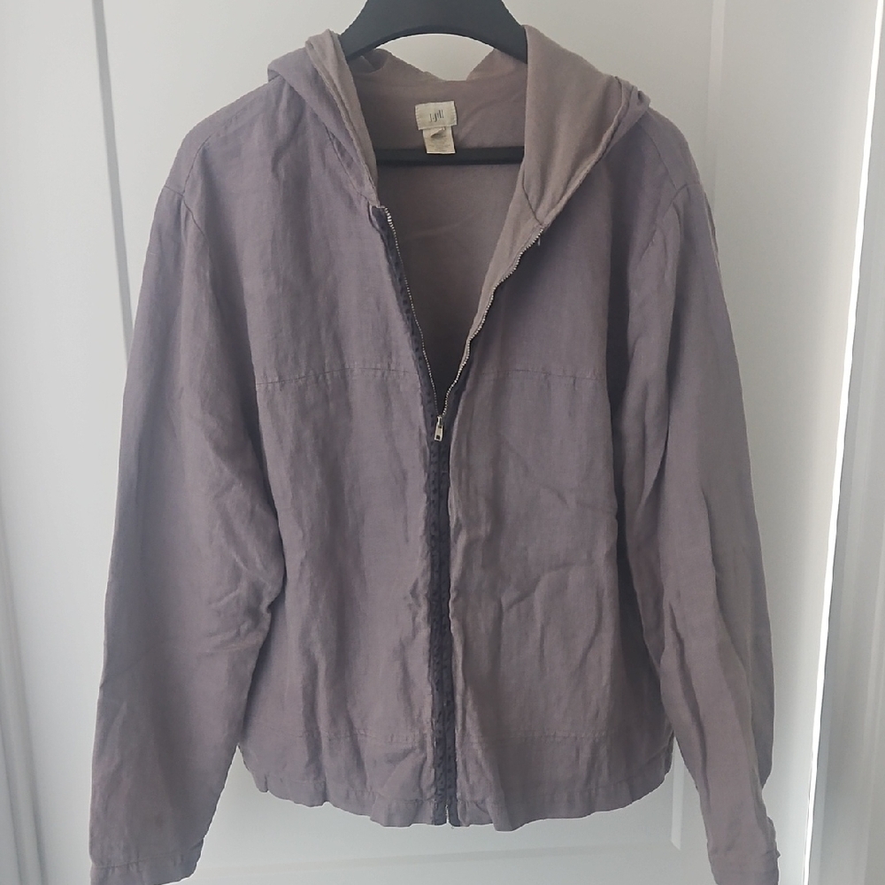 J.Jill Boho Chic Linen Hooded Jacket